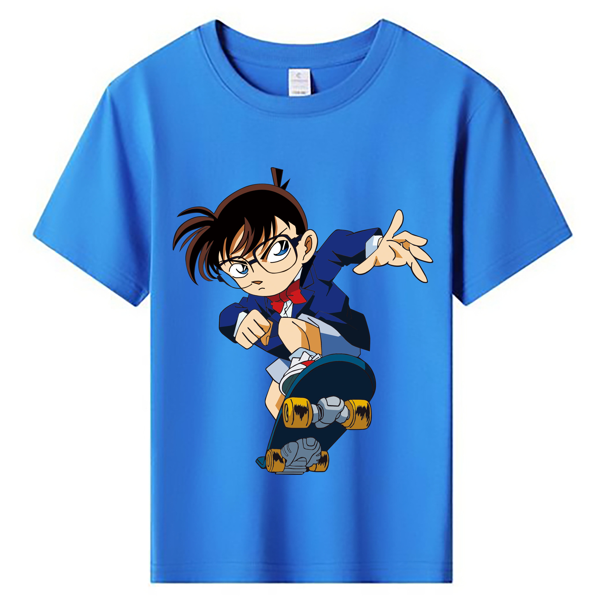 （画像用） 名探偵コナン 江戸川 コナン Detective Conan Conan Edogawa 綿100％キッズTシャツ（フロントプリント）